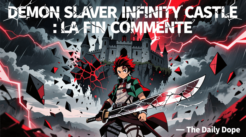 Satirical illustration of a warrior facing the infinity castle from Demon Slayer — The Daily Dope